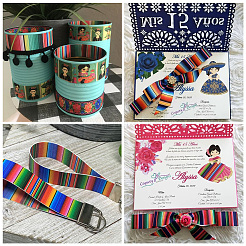 2Rolls 2 Styles Stripe Pattern Printed Polyester Grosgrain Ribbon&nbsp;OCOR-TA0001-37G