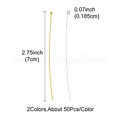 100Pcs 2 Colors Brass Ball Head Pins&nbsp;KK-YW0001-99