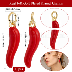 10Pcs Brass Enamel Pendants&nbsp;KK-BBC0019-48A