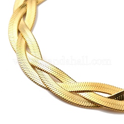 304 Stainless Steel Interlocking Herringbone Chain Bracelet for Men Women&nbsp;LS-BJEW-H554-01G