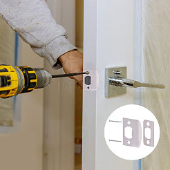 201 Stainless Steel & Wood & Iron Door Strike Plate with Shim&nbsp;FIND-CA0011-35P