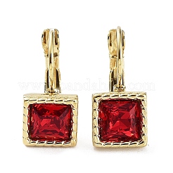 Glass Square Leverback Earrings&nbsp;EJEW-P245-03G