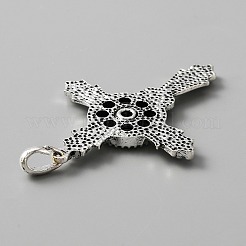 Alloy Rhinestone Hang Snap Base Pendants&nbsp;FIND-WH0145-77