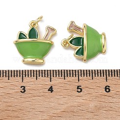Brass Enamel Pendants&nbsp;KK-H256-07G-01