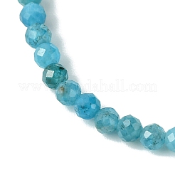 3mm Natural Apatite Faceted Round Beaded Stretch Bracelets for Women&nbsp;BJEW-JB10842-03