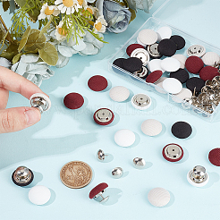 40 Sets 4 Colors Cloth Cap Nail Button&nbsp;DIY-BC0012-88