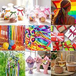 8Rolls 4 Colors Single Face Satin Ribbon&nbsp;OCOR-FS0001-10E
