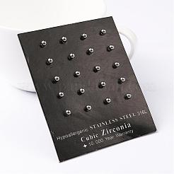 Tarnish Resistant 304 Stainless Steel Ball Stud Earrings&nbsp;EJEW-2224-3mm-P