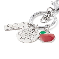 Red Apple Ruler Alloy Charm Keychain&nbsp;KEYC-TA00003