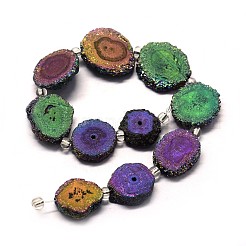 Natural Druzy Quartz Crystal Beads Strands&nbsp;G-F582-A07