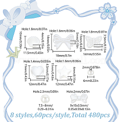 480Pcs 8 Styles ABS Imitation Pearl Beads&nbsp;OACR-HY0001-19