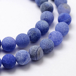 Frosted Natural Weathered Agate Beads Strands&nbsp;G-F367-8mm-01