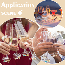 26Pcs Glass Wine Glass Charms&nbsp;HJEW-WR00025