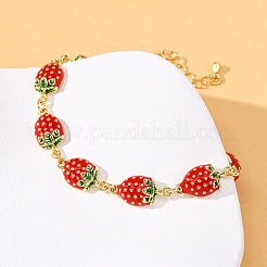 Brass Micro Pave Cubic Zirconia Link Bracelets for Women&nbsp;BJEW-D362-01G