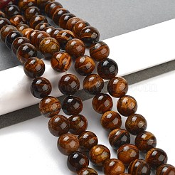 Natural Tiger Eye Round Bead Strands&nbsp;X-G-R200-12mm