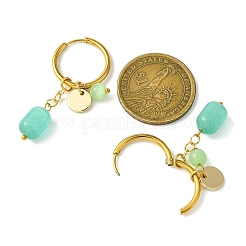 Natural Cat Eye Hoop Earrings&nbsp;EJEW-JE06001