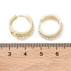 Two-layer Brass Micro Pave Clear Cubic Zirconia Hoop Earrings&nbsp;EJEW-C181-03G