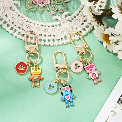 Robot Alloy Enamel Pendant Decoration&nbsp;HJEW-YW00068