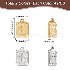8Pcs 2 Colors 304 Stainless Steel Pendants&nbsp;STAS-UN0042-20