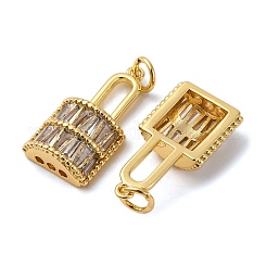 Brass Micro Pave Cubic Zirconia Pendants&nbsp;KK-P308-68G