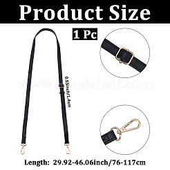 1Pc Black PU Imitation Leather Adjustable Bag Straps&nbsp;AJEW-CL0002-19KCG