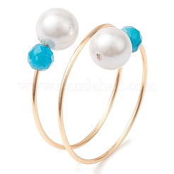 Round Shell Pearl & Natural Black Onyx & Moonstone & Green Aventurine & Apatite & Amethyst Finger Rings&nbsp;RJEW-JR00765