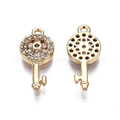 Brass Micro Pave Clear Cubic Zirconia Charms&nbsp;KK-Q764-012
