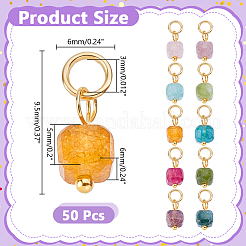 50Pcs Natural Colorful Tourmaline Faceted Table Cut Cube Charms&nbsp;G-HY0002-05