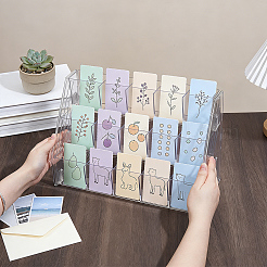 3-Tier 15-Grid Acrylic Card Display Riser Stands&nbsp;ODIS-WH0030-339A