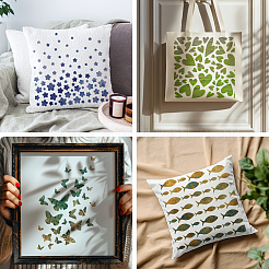 4Pcs 4 Styles PET Hollow Out Drawing Painting Stencils&nbsp;DIY-WH0411-590