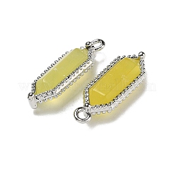Natural Korean Jade Faceted Double Terminal Pointed Pendants&nbsp;G-G181-05P-03