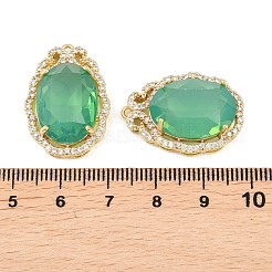 Brass Micro Pave Clear Cubic Zirconia Pendants&nbsp;KK-H257-07G-01
