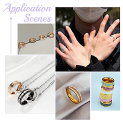 18Pcs 9 Size 201 Stainless Steel Grooved Finger Rings Set for Men Women&nbsp;STAS-UN0045-59B-M