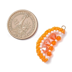 TOHO Glass Seed Beaded Orange Pendants&nbsp;PALLOY-MZ01125