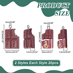 40Pcs 2 Styles Resin Pendants&nbsp;RESI-ME0001-48