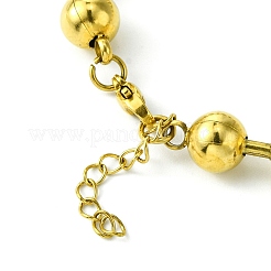 Ion Plating(IP) 304 Stainless Steel 8mm Round Ball Link Chain Bracelets for Women&nbsp;BJEW-C066-05B-G