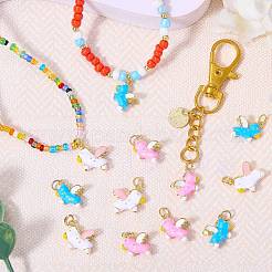 4Pcs Rack Plating Brass Enamel Pendants&nbsp;KK-SZ0007-48A