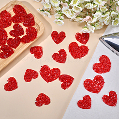 30Pcs 3 Styles Heart Glass Rhinestone Applique Patch&nbsp;DIY-GF0009-88