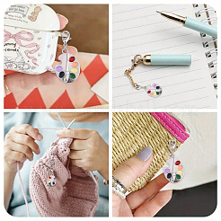 6Pcs Palette Alloy Enamel Pendants Decorations&nbsp;HJEW-YW00115