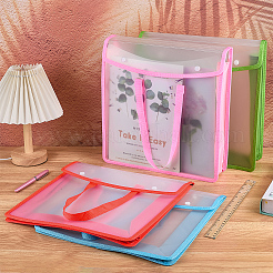 4Pcs 4 Colors Translucent PP Book Storage Tote Bags with Polyester Handles&nbsp;ABAG-FG0001-12