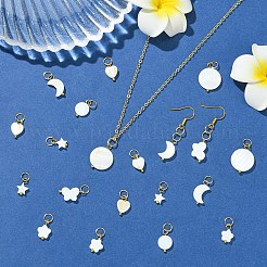 70Pcs 7 Styles Natural Freshwater Shell Pendants&nbsp;PALLOY-YW00218