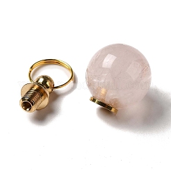 Natural Rose Quartz Openable Perfume Bottle Pendants&nbsp;G-A026-02B