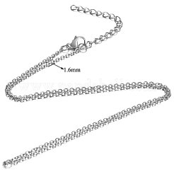 Non-Tarnish 304 Stainless Steel Cable Chain Necklace&nbsp;STAS-T040-PJ204-60