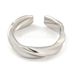 Non-Tarnish Twist 304 Stainless Steel Open Cuff Finger Rings for Unisex&nbsp;RJEW-P114-07P