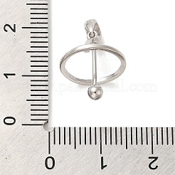 Anti-Tarnish Rhodium Plated 925 Sterling Silver Locket Style Planet Pinch Bails&nbsp;LS-STER-NH0001-55C-P