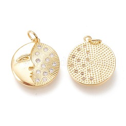 Brass Micro Pave Clear Cubic Zirconia Pendants&nbsp;ZIRC-I044-34G