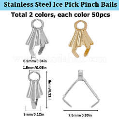 100Pcs 2 Colors Stainless Steel Ice Pick Pinch Bails&nbsp;STAS-SC0005-70