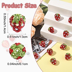 10Pcs Clay Polymer Rhinestone Beads&nbsp;RB-YW0001-28