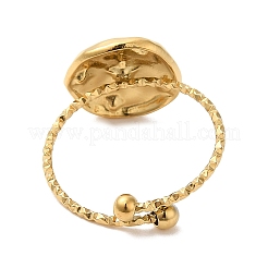 Ion Plating(IP) 304 Stainless Steel Flat Round Open Cuff Ring Settings for Rhinestone&nbsp;RJEW-M149-33G