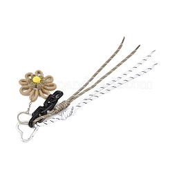 Flower Handmade Woven & Polyester Cord Pendant Decorations&nbsp;HJEW-JM04422-02